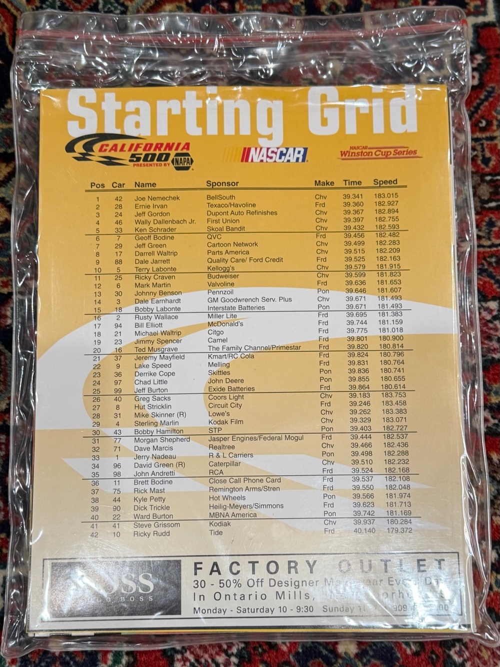 CALIFORNIA SPEEDWAY INAUGURAL EVENT OF OFFICIAL RACE PROGRAM. 1997. - Picture 2 of 4